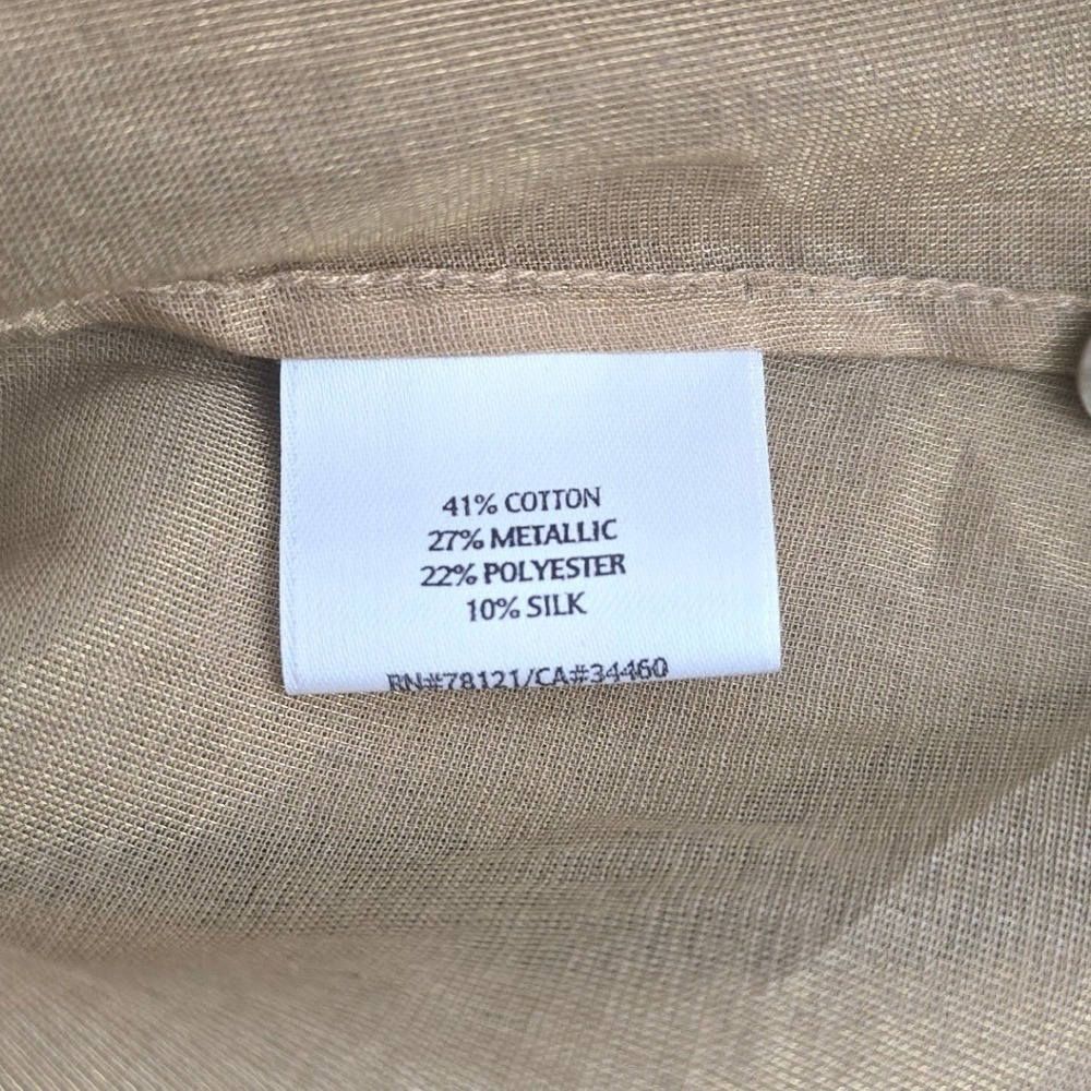 Eileen Fisher Silk Blend Button Front Top Light Brown XL - Picture 5 of 7